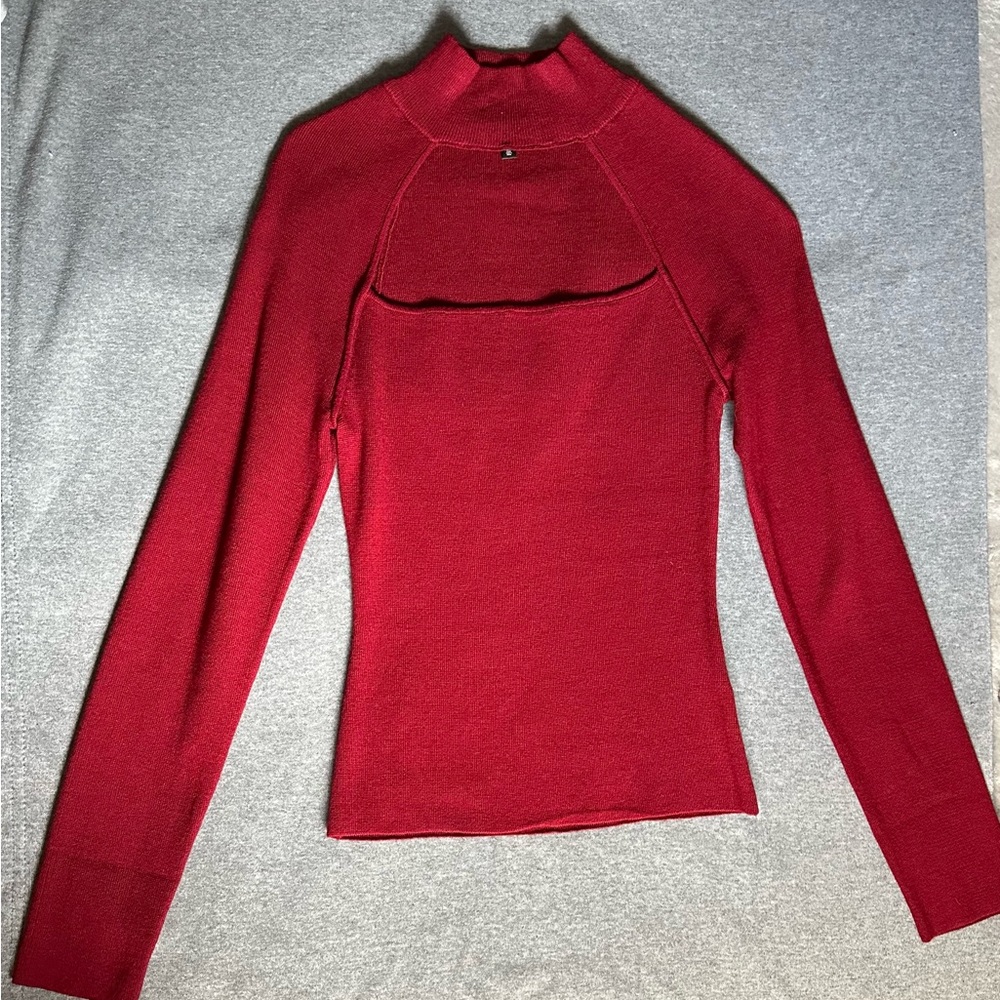 Dynamite red cutout sweater